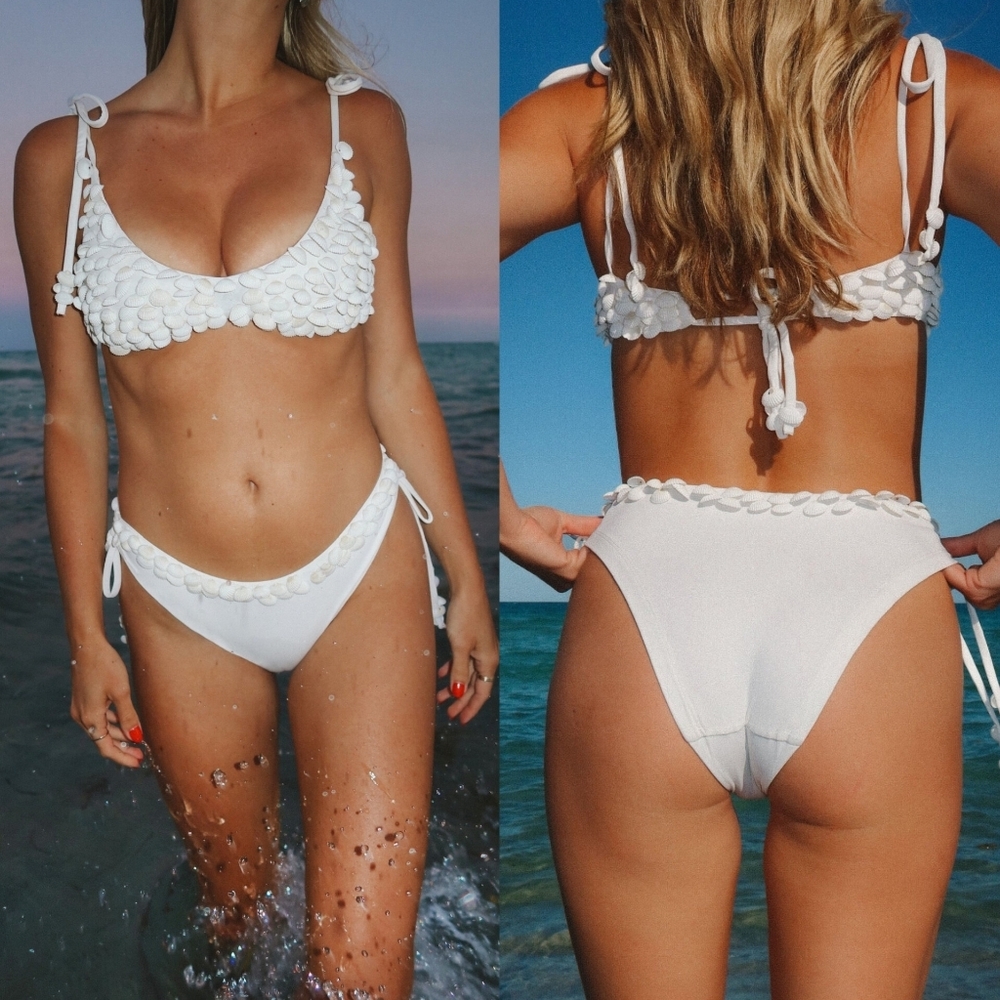 Show Me Your MuMu Seychelles Mermaid Shells Bikini Set M Beach Vacation Summer